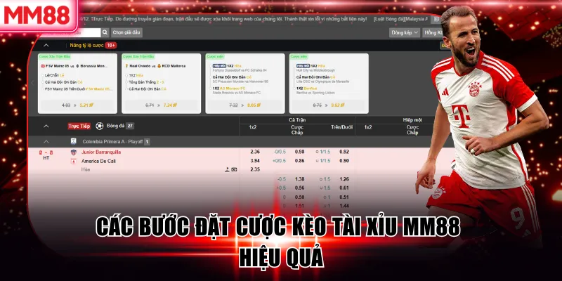 Các bước đặt cược kèo tài xỉu MM88 hiệu quả